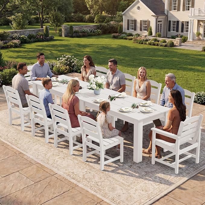 SERWALL Outdoor Dining Sets for 6, HDPE Dining Sets - Image 7