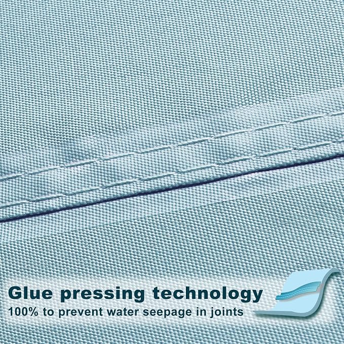 SUNNY GUARD Waterproof Sun Shade Sail 10' x 10' Sky Blue Triangle UV Block - Image 3