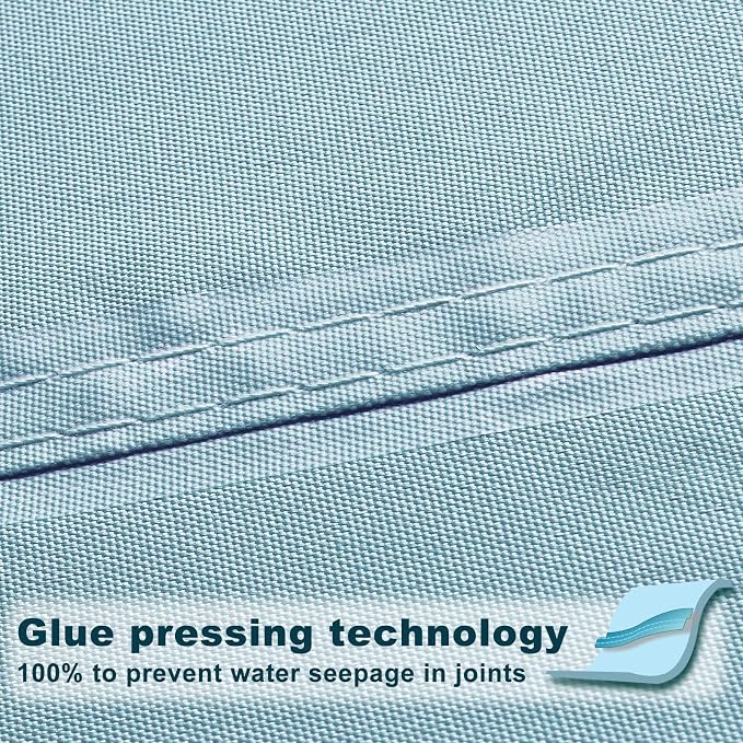 SUNNY GUARD Waterproof Sun Shade Sail 7' x 13' Sky Blue Rectangle UV Block - Image 3