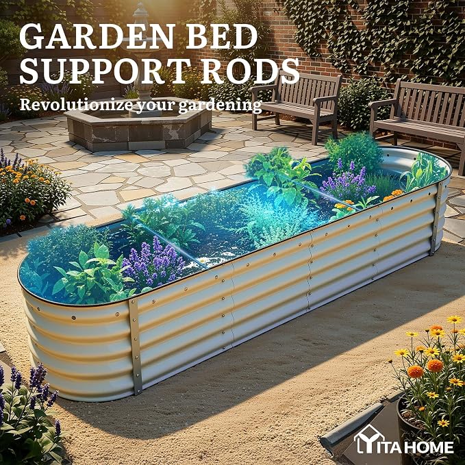YITAHOME 17" Tall 9 in 1 Raised Garden Bed Kit, 96x24 in Large Galvanized Metal - Image 6