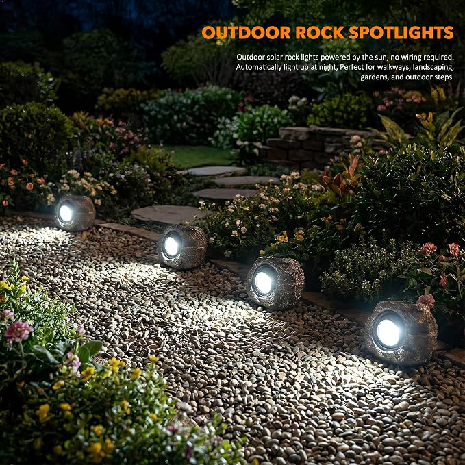 Solar Rock Lights Outdoor Garden Waterproof - Image 6