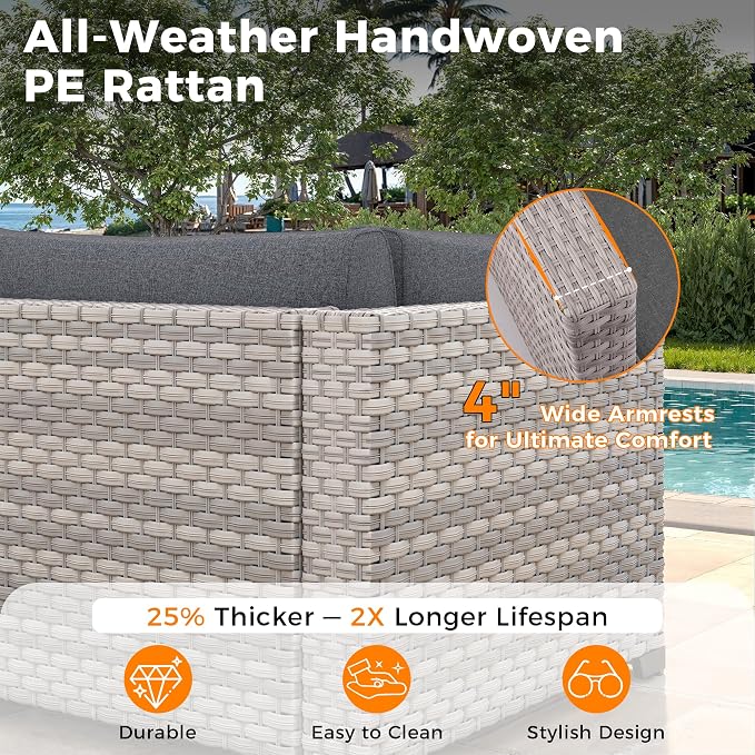 8-Seat Modern Patio Furniture Set - Image 4