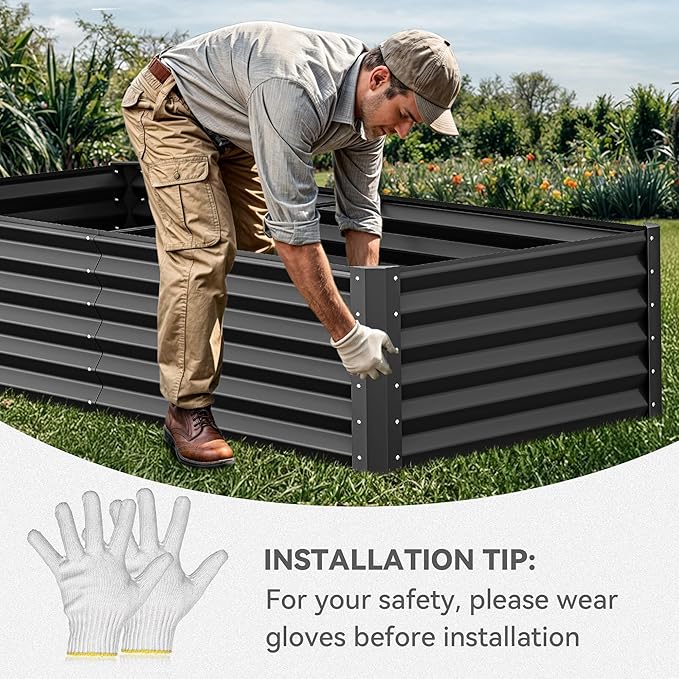 YITAHOME 6x3x1.5 2pcs Large Raised Garden Bed Kit, Galvanized Metal Planter Box - Image 6