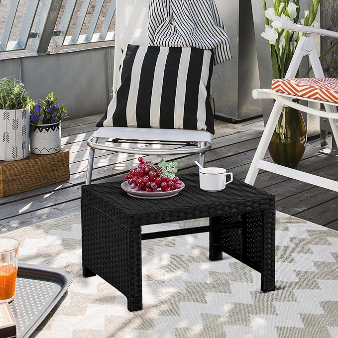Yaheetech Wicker Ottomans - Image 4