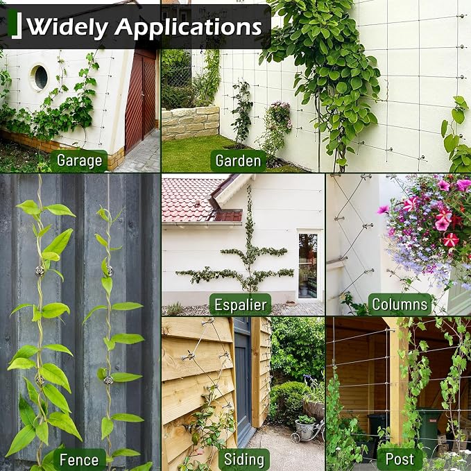 Wire Trellis for Climbing Plants Outdoor, 30-Set Wall Trellis Kit, T316 - Image 7