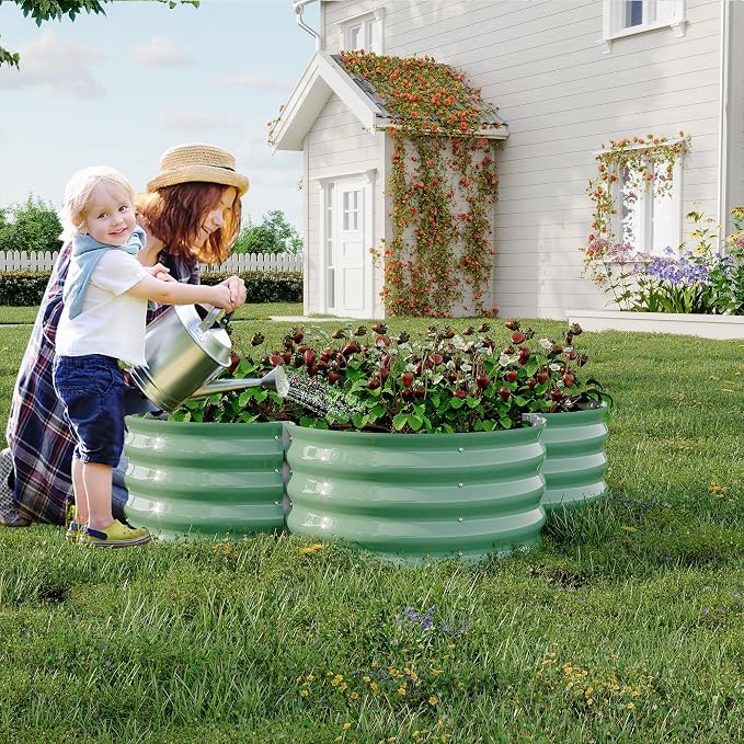 2-Pack Galvanized Raised Garden Bed, Veggies & Flowers. Rust-Resistant Raised - Image 3