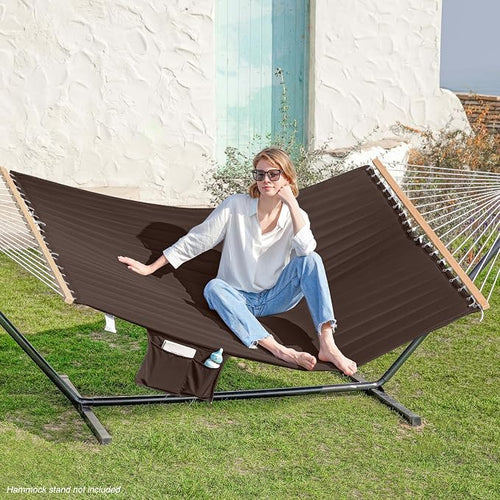 2 Person 12FT Hammocks for Outside, Double Quilted Fabric Outdoor Hammock - Image 2