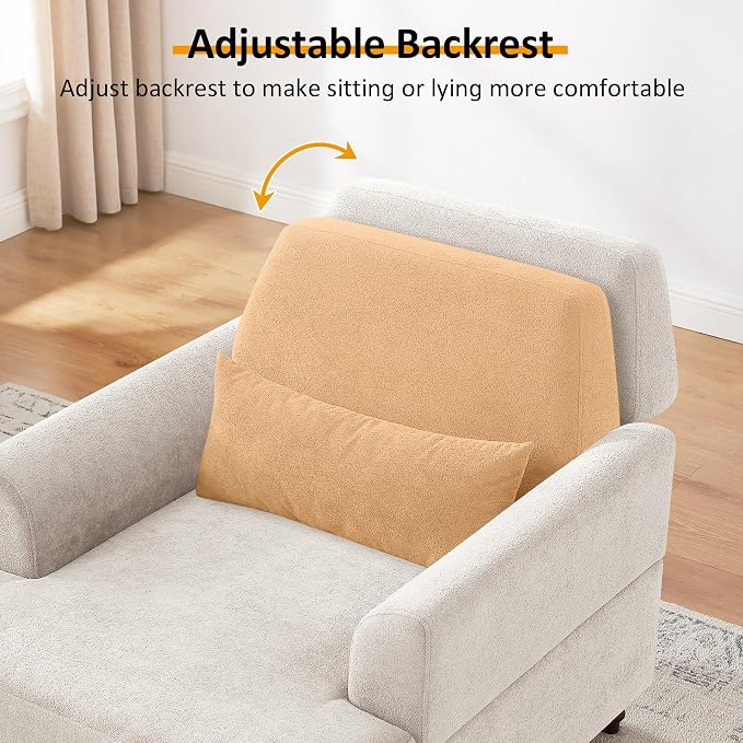 Chaise Lounge Chair Indoor Set of 2, Oversized Accent Chair - Image 3