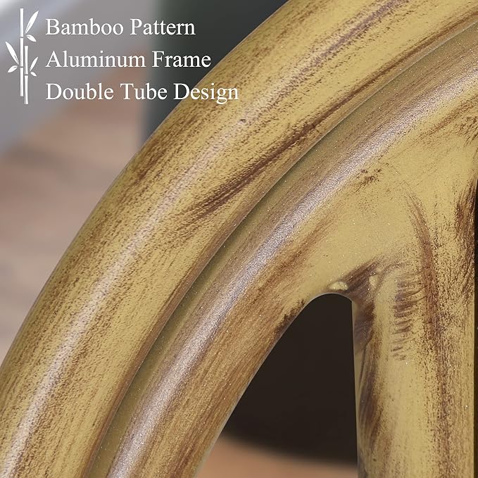 PURPLE LEAF French Bar Stool Set of 4 Bamboo Print Finish Patio Bar Stools - Image 4