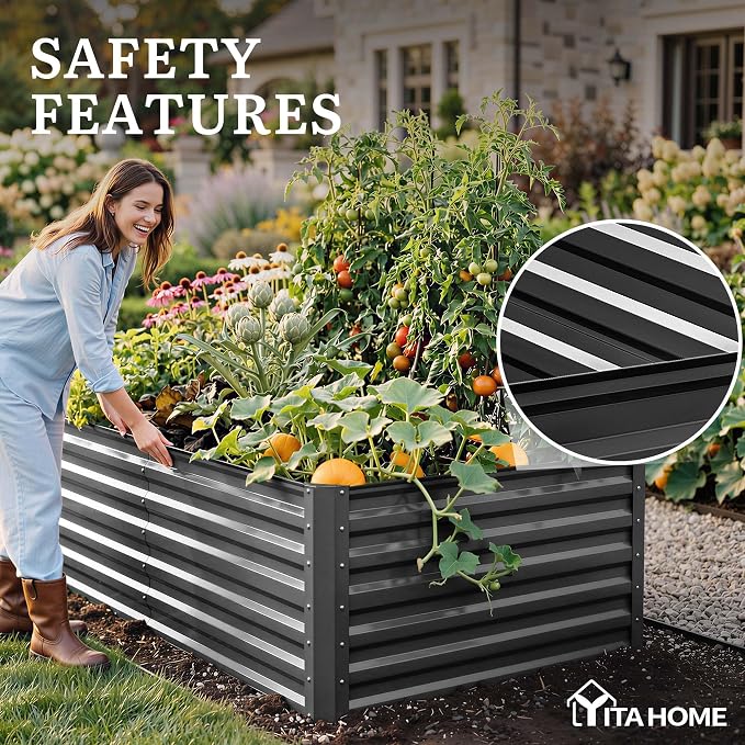 YITAHOME 8x4x2ft 2pcs Large Raised Garden Bed, Galvanized Metal Planter Box - Image 6