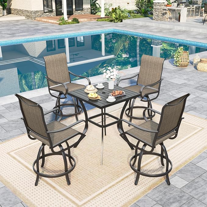Sophia & William Outdoor Bar Set, Patio Bar Table and Chairs Set, Counter - Image 3