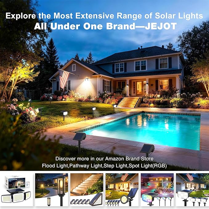 Solar Lights Outdoor Waterproof IP65, Super Bright LED, 3000K 2 Lighting Modes - Image 9