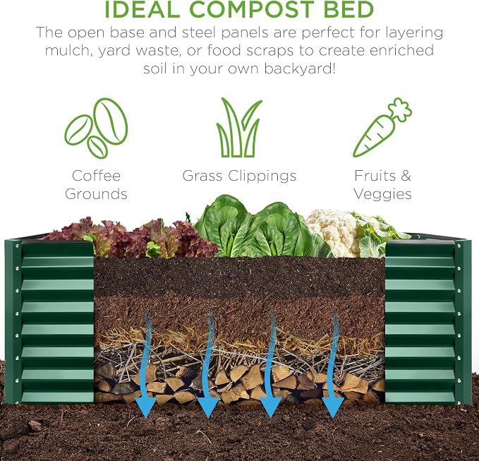 Best Choice Products 6x3x2ft Outdoor Metal Raised Garden Bed, Deep Root Box - Image 4