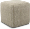SIMPLIHOME Zelma Square Pouf – 18 inch Wide Upholstered PET Polyester Ottoman by SimpliHome