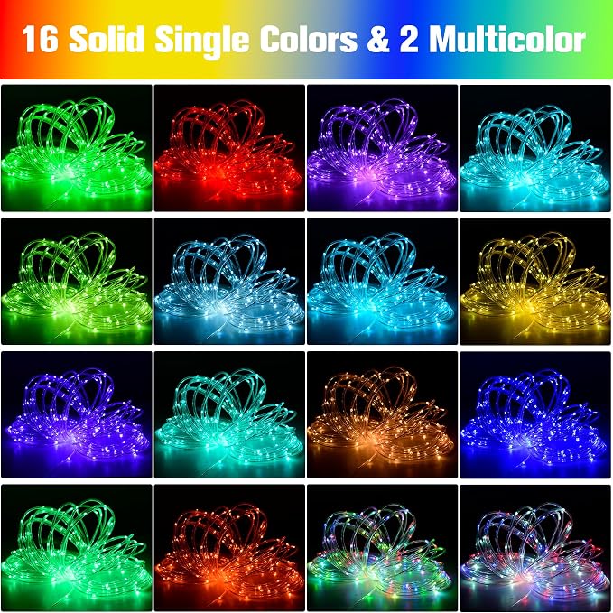 99Ft LED Rope Lights Outdoor, 18 Colors Changing Fairy String Light Plug in - Image 2