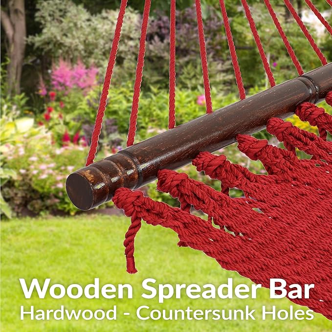 Sunnydaze Soft-Spun Polyester Rope Double Hammock - Image 2