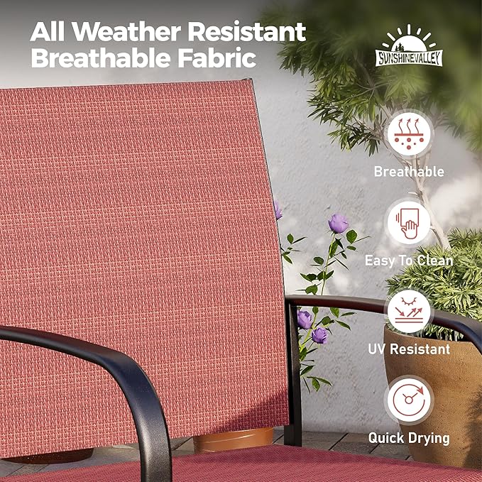 Patio Dining Set 9 PCS, 8 Stable Outdoor Dining Chairs - Image 2