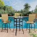 3 PCS Patio Swivel Bar Stools Set, 3 Piece Swivel Outdoor Table and Chairs Bar by GarveeLife