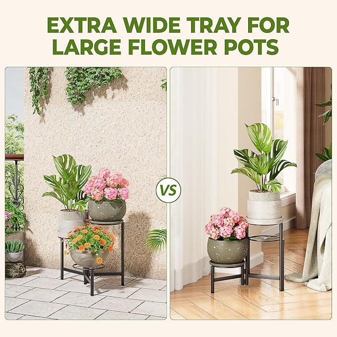 3 Tier Plant Stand Outdoor Tall Metal Corner Plant Stand - Image 4