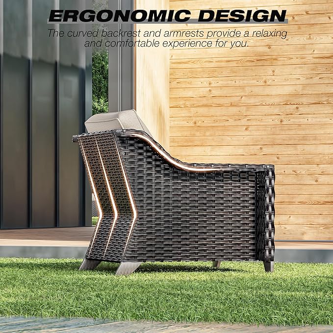 Joyside Wicker Patio Chairs Set of 2, Outdoor Rattan Furniture - Image 5