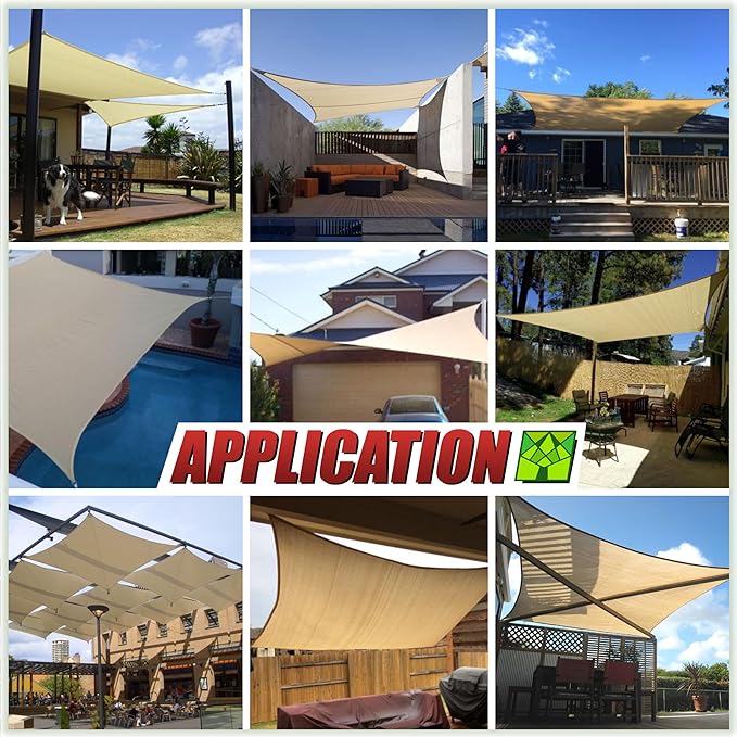 ColourTree TAPR1616 Custom Size 7' x 12' Blue Sun Shade Sail Canopy UV Block - Image 3