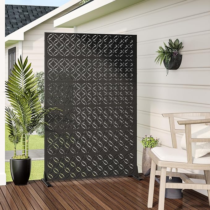 Casaphoria Metal Privacy Screen Outdoor, Palace Black - Image 3