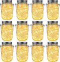 GIGALUMI Solar Mason Jar Lights, 12 Pack 30 Led String Fairy Lights Garden by GIGALUMI