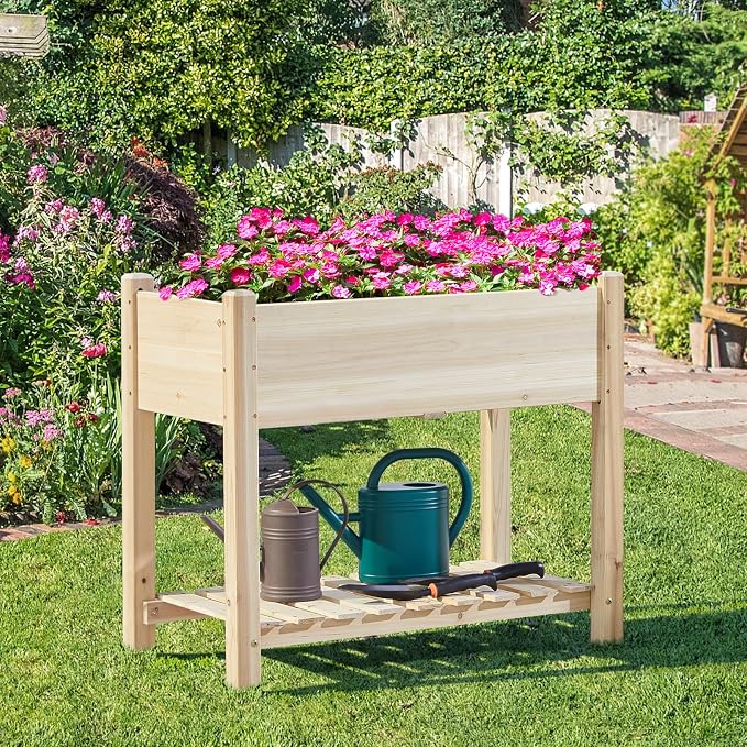 Yaheetech 34x18x30in Horticulture Raised Garden Bed 2pcs Planter Box - Image 3