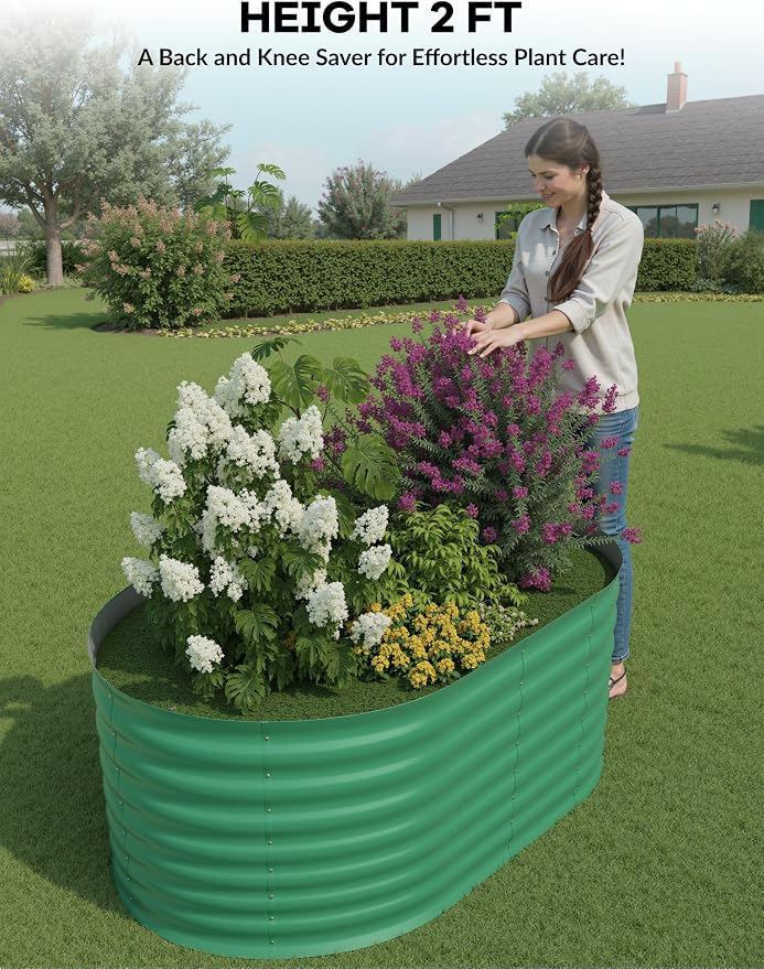 GarveeLife 4x2x2 ft Galvanized Raised Garden Bed - 24 in Tall Metal Planter Box - Image 5