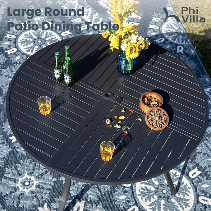 PHI VILLA 7 Piece Outdoor Patio Dining Set - Image 5