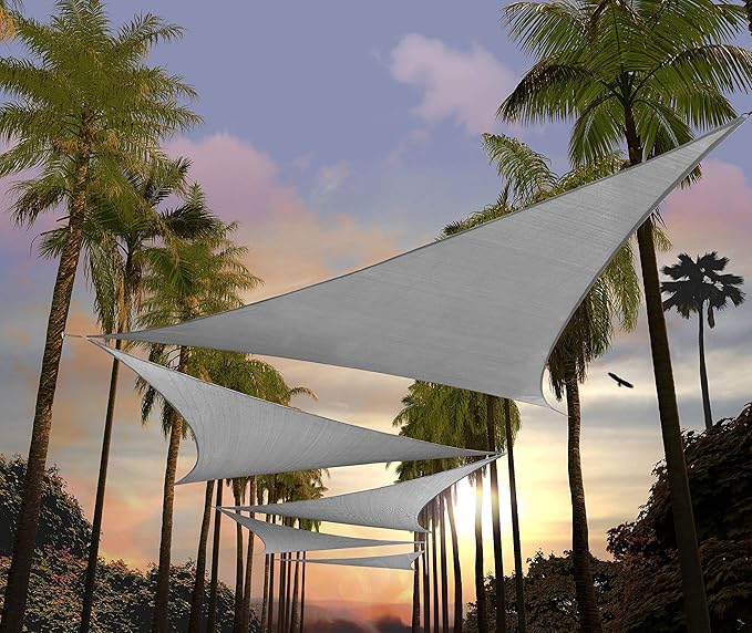 Amgo Custom Size 6' x 6' x 6' Grey Triangle Sun Shade Sail Order to Make Canopy by Amgo