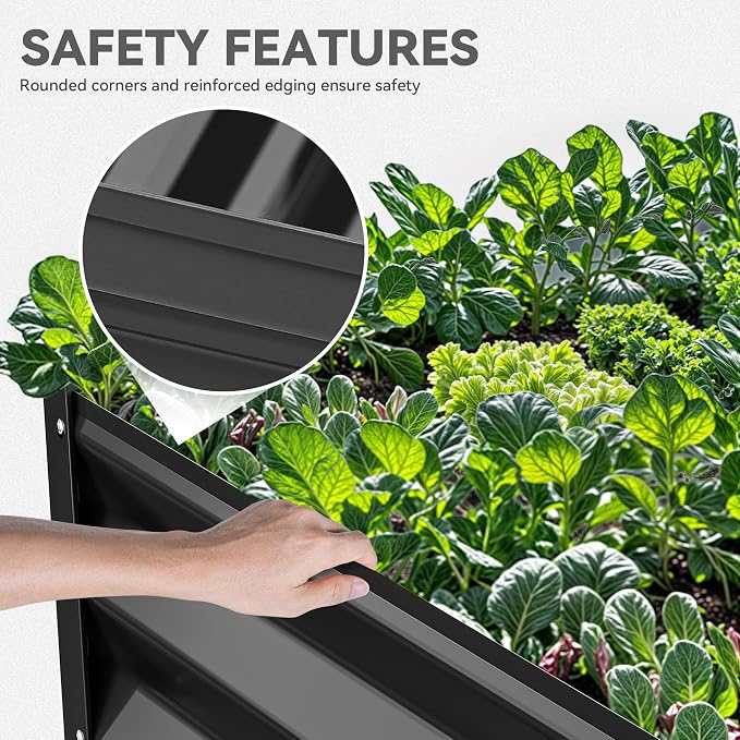 YITAHOME 6x3x1.5ft Large Raised Garden Bed Kit, Galvanized Metal Planter Box - Image 5