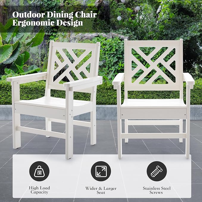 HDPE Outdoor Dining Set, 10-Piece Outdoor Table and Chairs Include 8 Dining - Image 5