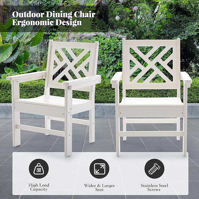 HDPE Dining Table Set for 10, 12-Piece Outdoor Table and Chairs Include 10 - Image 5