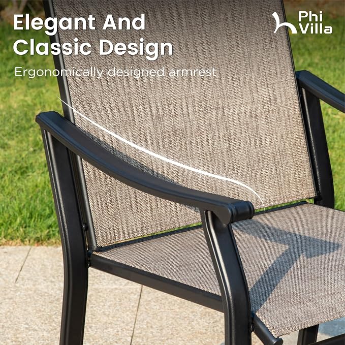 PHI VILLA Patio Dining Set for 8, Extra Large Square Metal Table - Image 2
