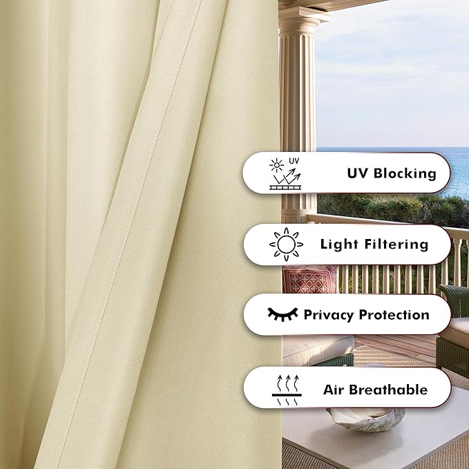BONZER Wide Waterproof Outdoor Curtains - Image 4