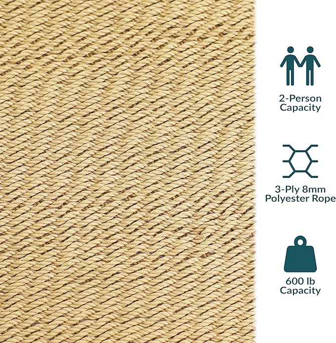 Sunnydaze Soft-Spun Polyester Rope Double Hammock - Image 3