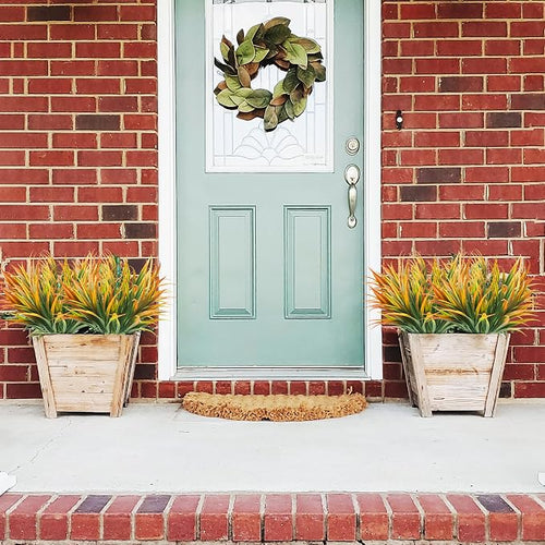 16Pcs Artificial Grass Fake Plants 17.3in Outdoor Plastic Plants UV Resistant - Image 2