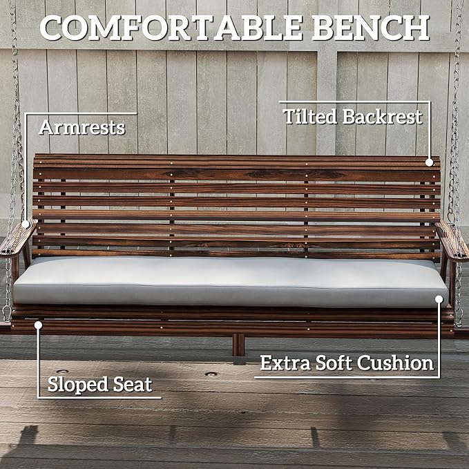 Outsunny 3 Seat Porch Swing - Image 4
