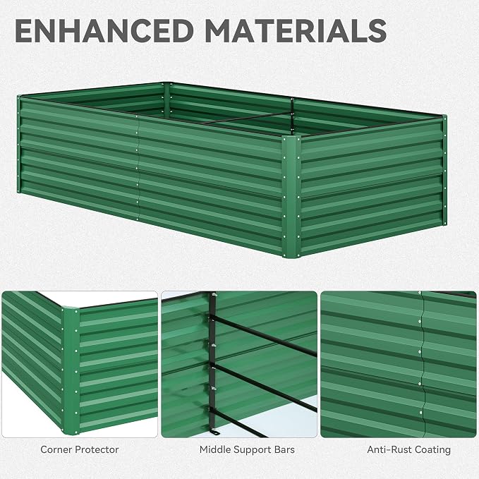 YITAHOME 96x48x24 in Galvanized Raised Garden Bed Kit, Large Metal Planter Box - Image 6