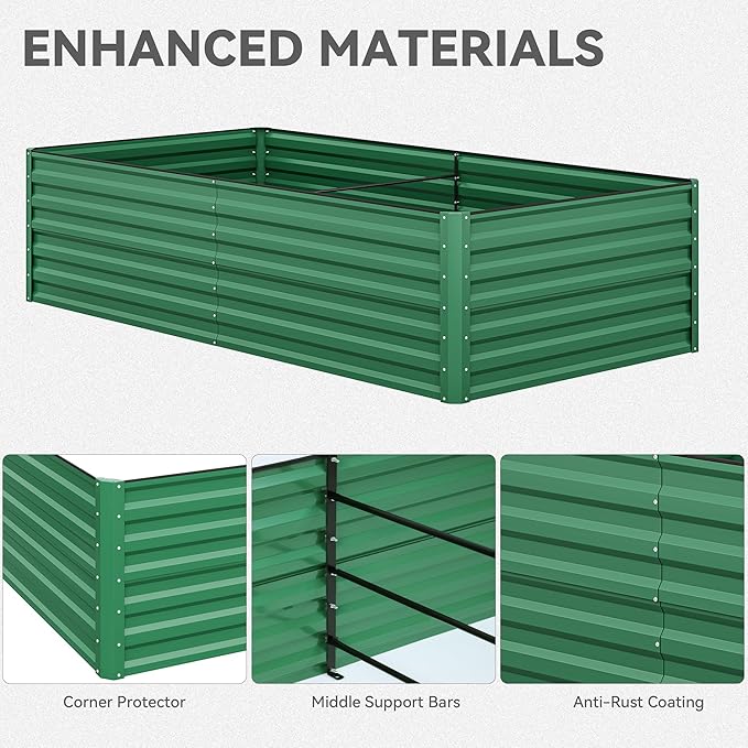 YITAHOME 96x48x24 in 2pcs Galvanized Raised Garden Bed Kit, Large Metal Planter - Image 7