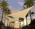 Amgo 16' x 16' x 16' Beige Triangle Sun Shade Sail Outdoor Canopy Awning UPF50+ by Amgo