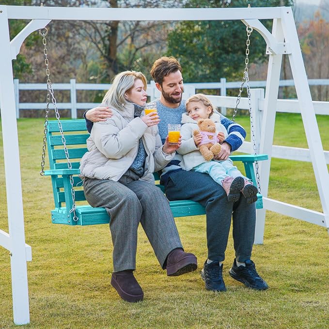 KINGYES Outdoor Hanging Patio Swing Set, 2 Seat Swing Chair - Image 6