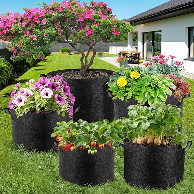 10 Pack 3 Gallon Grow Bags, Thickened Nonwoven Fabric Planter Pots - Image 7