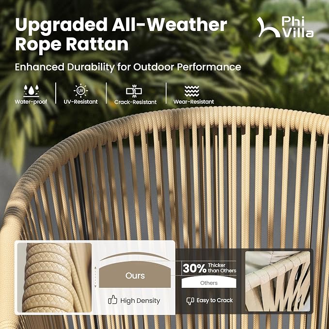 PHI VILLA 5 Pieces Outdoor Small Dining Set - Image 3