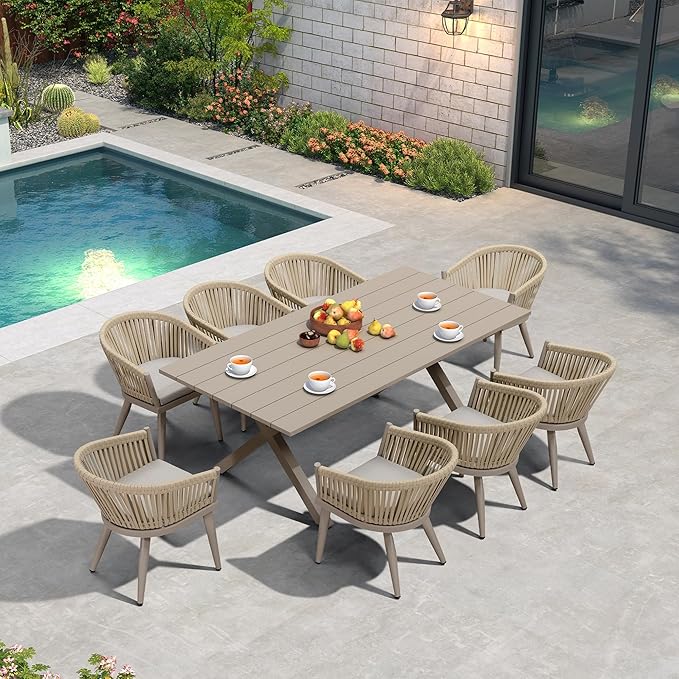 PURPLE LEAF 9 Pieces Outdoor Dining Set - Image 2