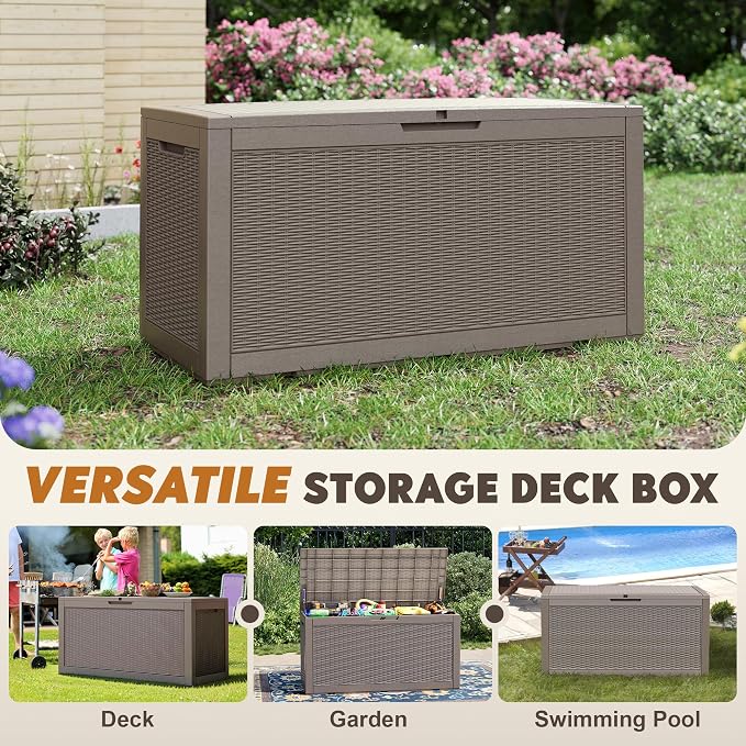 Outdoor Storage Box, Resin Deck Boxes Indoor and outdoor, Waterproof Storage - Image 7