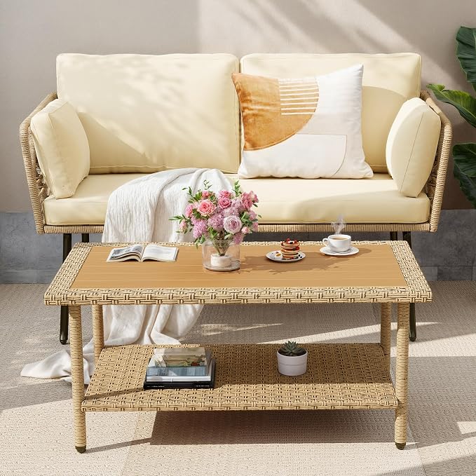 DWVO 2-Piece Patio Set, Wicker Loveseat by DWVO