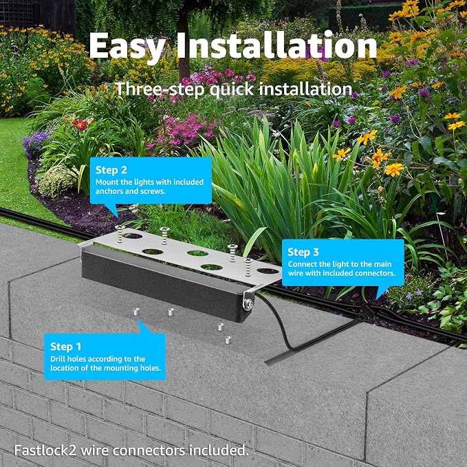 SUNVIE 7 Inch Retaining Wall Lights 5W LED Hardscape Lighting 12V-24V Low - Image 7