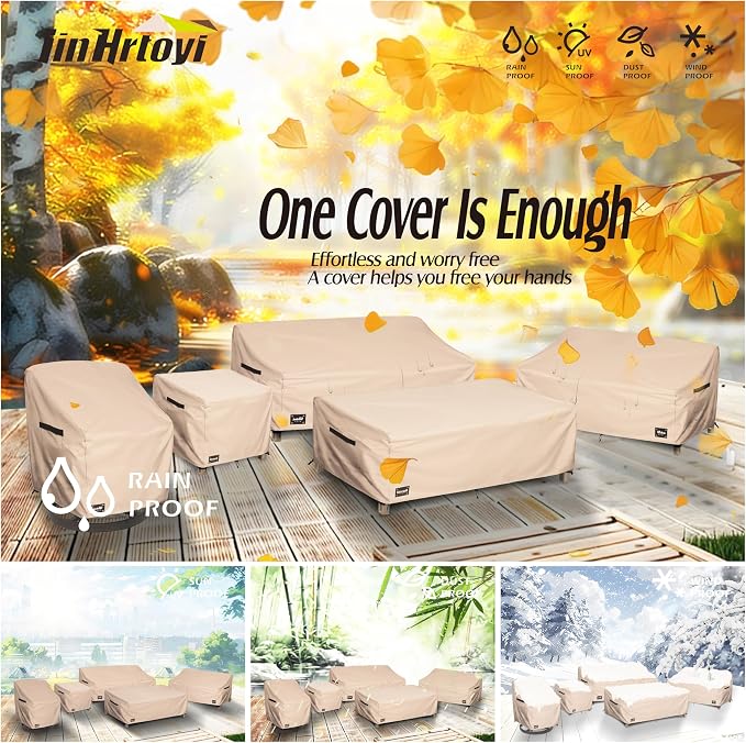 3-Seater Outdoor Couch Cover, 79Wx38Dx35H inches Outdoor Furniture Covers - Image 8